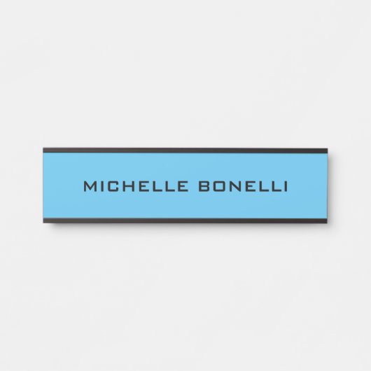 Sky Blue Background Plain Modern Deurbordje (Voorkant)