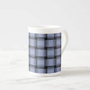 Sky Blue Basket Weave Porselein Kop