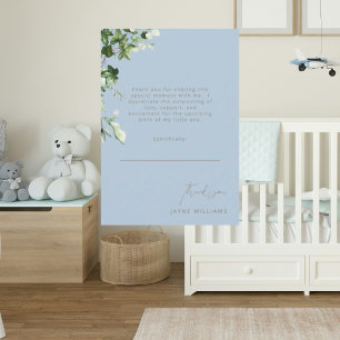 Sky Blue Bericht Ivy Baby shower Dank u Bedankkaart
