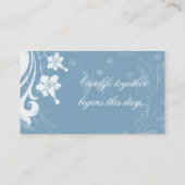 Sky Blue Blanc Floral Mariage Cartes de Place (Dos)