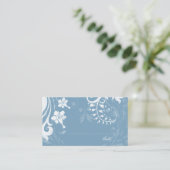 Sky Blue Blanc Floral Mariage Cartes de Place (Debout devant)