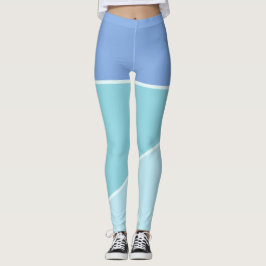 Sky Blue & blauwgroen stijlvolle gradiënt monochro Leggings
