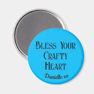 Sky Blue Bless Your Crafty Heart 2.25-inch magneet