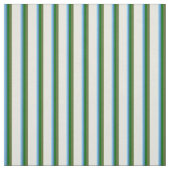 Sky Blue, Blue, Green, Dark Olive Green & Beige Stof (Swatch)