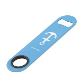 Sky Blue Bottle Opener Custom Text Bar Key Gift (Devant angulaire)