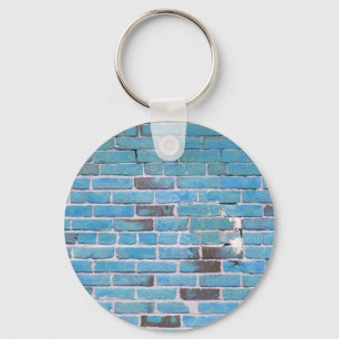 Sky Blue Brick Wall textuur Sleutelhanger