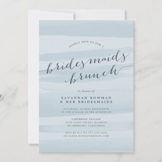 Sky Blue Bridesmaitres Brunch Invitation (Devant)