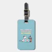 Sky Blue Cat&Camera Bagagelabel (Voorkant verticaal)