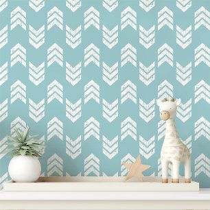 Sky Blue Chevron Arrow Behang