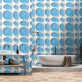 Sky Blue Clocks Collage Behang