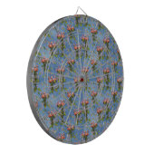 Sky blue cloudy and Flamingo's Repeat Print Dartbord (Voorkant Links)