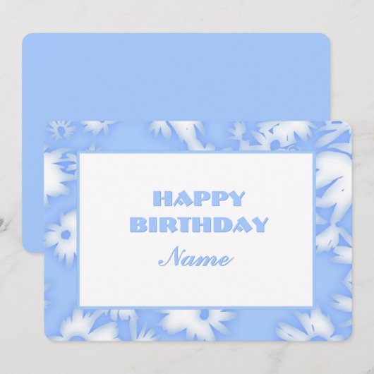 Sky Blue Color Me Daisies Carte Anniversaire (Devant / Derrière)
