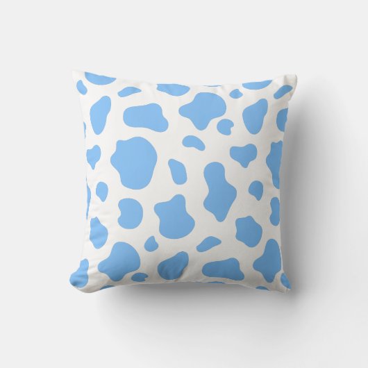 Sky Blue Cow Print Decorative Pillow Kussen (Voorkant)