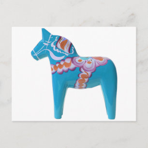 Sky Blue Dala Horse Briefkaart