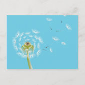 Sky Blue dandelion florale natuur Briefkaart (Voorkant)