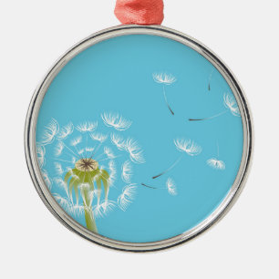 Sky Blue dandelion florale natuur Metalen Ornament