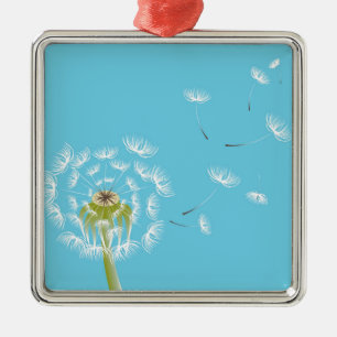 Sky Blue dandelion florale natuur Metalen Ornament
