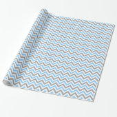 Sky Blue, Dk Grey Wht Large Chevron ZigZag Pattern Cadeaupapier (Uitgerold)
