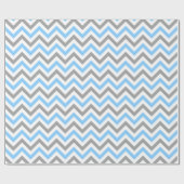 Sky Blue, Dk Grey Wht Large Chevron ZigZag Pattern Cadeaupapier (Vlak)