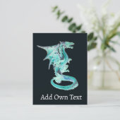 Sky Blue Dragon Briefkaart (Staand voorkant)