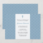 Sky Blue Eerste Communie Gepersonaliseerde Uitnodi Kaart (Voorkant / Achterkant)