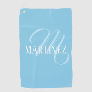 Sky Blue Elegant Gepersonaliseerde Naam Club Golfhanddoek