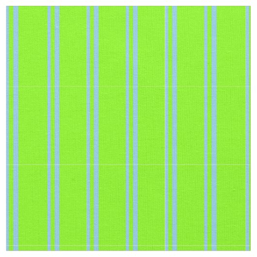 Sky Blue en Chartreuse Stripes Pattern Stof (Close Up)