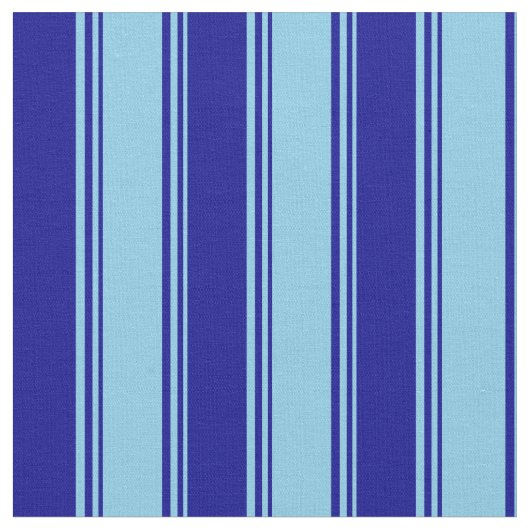 Sky Blue en Dark Blue Pattern Stof (Close Up)