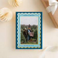 Sky Blue en Navy Preppy Scallop Foto Lijst