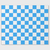 Sky Blue en White Checkerboard Pattern Cadeaupapier (Vlak)