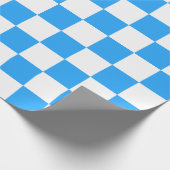 Sky Blue en White Checkerboard Pattern Cadeaupapier (Hoek)