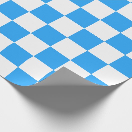 Sky Blue en White Checkerboard Pattern Cadeaupapier (Hoek)