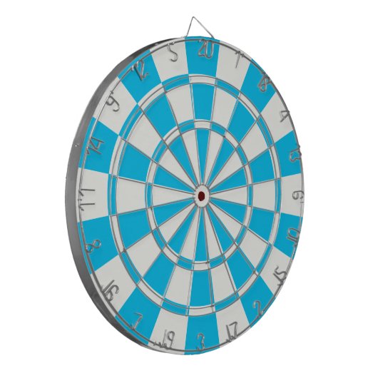 Sky Blue en White Dartbord (Voorkant Links)