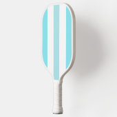 Sky Blue en White Gestreepte Pickleball Paddle (Links)