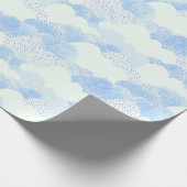 Sky Blue en White gestructureerde Abstracte wolken Cadeaupapier (Hoek)