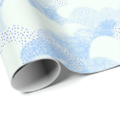 Sky Blue en White gestructureerde Abstracte wolken Cadeaupapier (Rol Hoek)