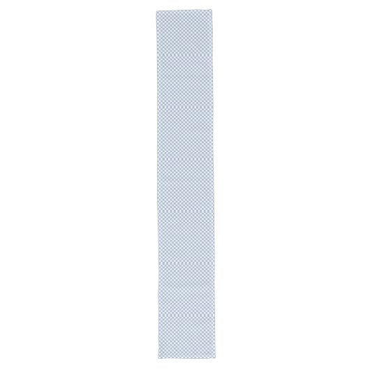 Sky Blue en White Gingham Checkered Lange Tafelloper (Voorkant)