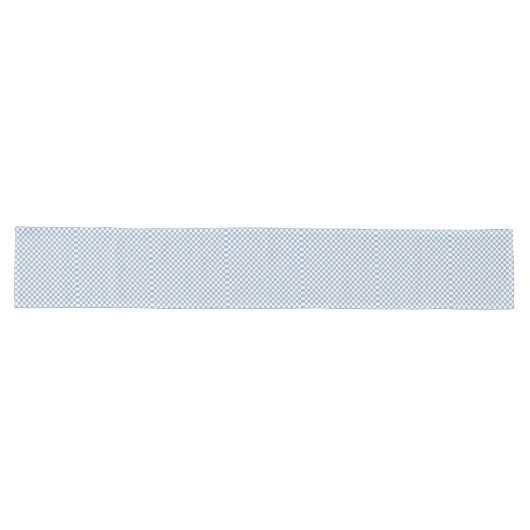 Sky Blue en White Gingham Checkered Lange Tafelloper (Horizontaal)