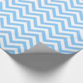 Sky Blue en White Large Chevron ZigZag Pattern Cadeaupapier (Hoek)