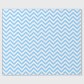 Sky Blue en White Large Chevron ZigZag Pattern Cadeaupapier (Vlak)