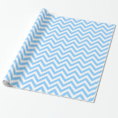 Sky Blue en White Large Chevron ZigZag Pattern Cadeaupapier (Uitgerold)