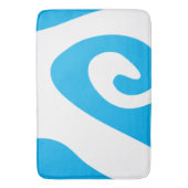 Sky Blue en White Swirl Wave Badmat (Voorkant Verticaal)