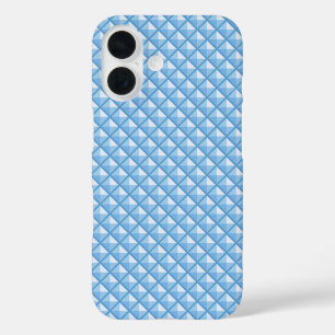Sky blue, enamel look, bestudeerd raster iPhone 16 hoesje