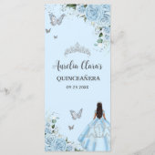 Sky Blue Floral Princesse Robe Quinceañera Menu (Dos)