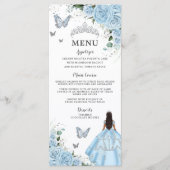 Sky Blue Floral Princesse Robe Quinceañera Menu (Devant)