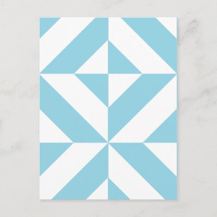 Sky Blue Geometric Deco Cube Patroon Briefkaart