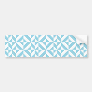 Sky Blue Geometric Deco Cube Patroon Bumpersticker