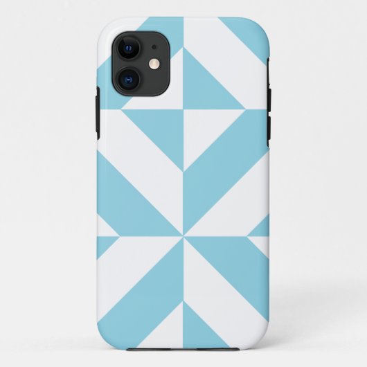 Sky Blue Geometric Deco Cube Patroon Case-Mate iPhone Case (Achterkant)