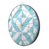 Sky Blue Geometric Deco Cube Patroon Dartbord (Voorkant Rechts)