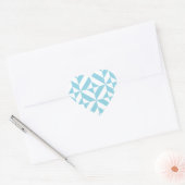 Sky Blue Geometric Deco Cube Patroon Hart Sticker (Envelop)